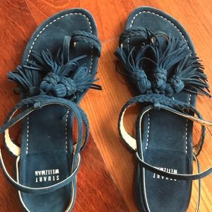 Stuart Weitzman thong toe sandal with tassels